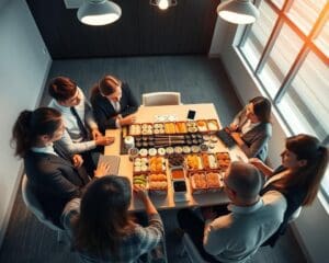 Hoe werkt het laten bezorgen van sushi op kantoor?