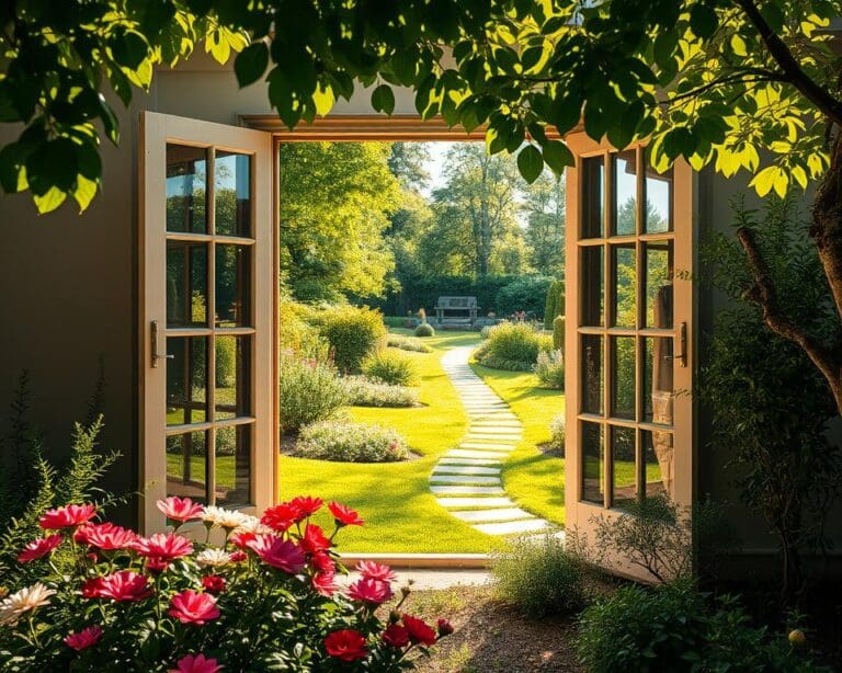Openslaande deuren die tuin en huis verbinden