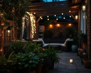 Patio’s sfeervol inrichten met planten en licht