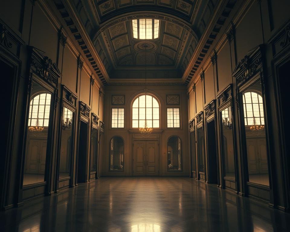 Spiegels die de hal groter laten lijken