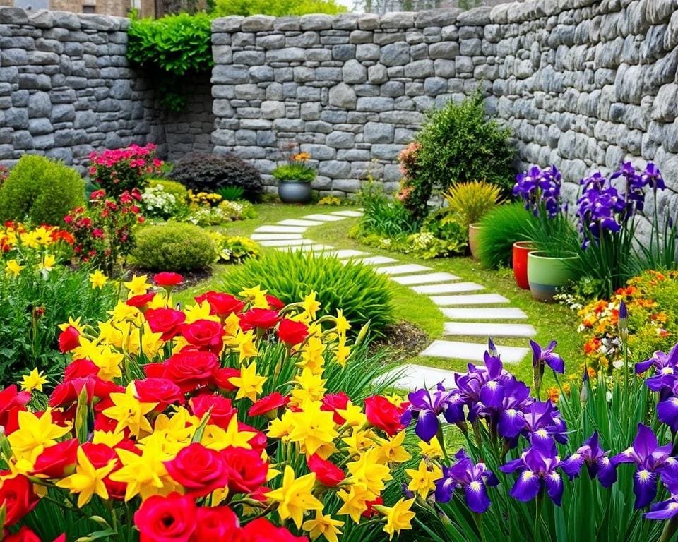 Op welke manier breng je kleur in een stenen tuin?