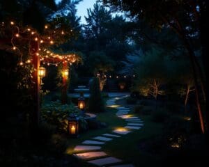 Op welke manier breng je licht in de avondtuin?