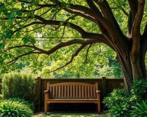 Wat zijn de voordelen van een tuinbank onder een boom?