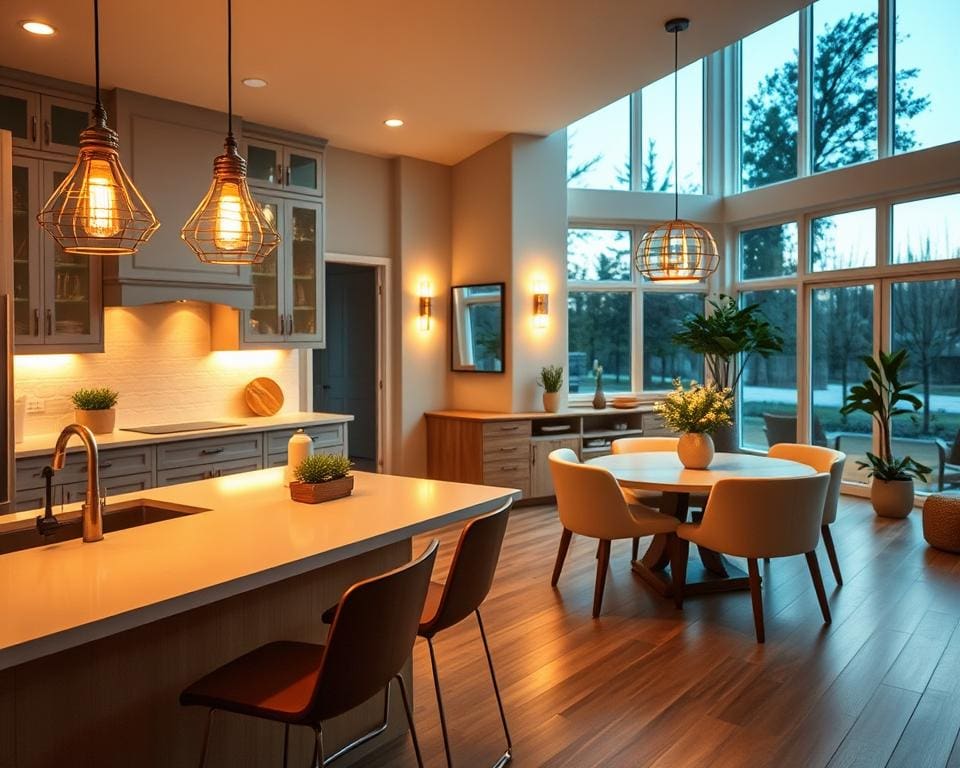 Hoe maak je een open keuken gezelliger met verlichting?